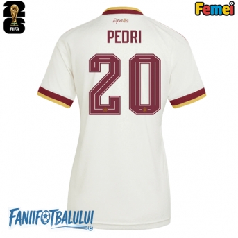 Spania Pedri Gonzalez #20 Echipament de Fotbal Replică Mondial 2026 Femei Deplasare